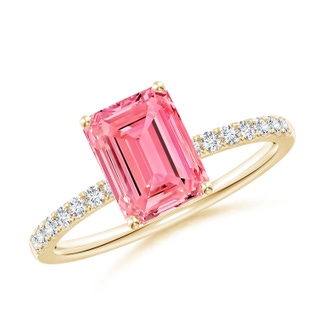 Emerald Cut Fancy Intense, VS Lab Grown Pink Diamond