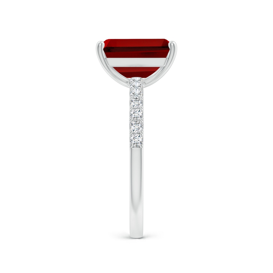 10x8mm Labgrown Lab-Grown Emerald-Cut Ruby Engagement Ring with Lab Diamonds in P950 Platinum side 299