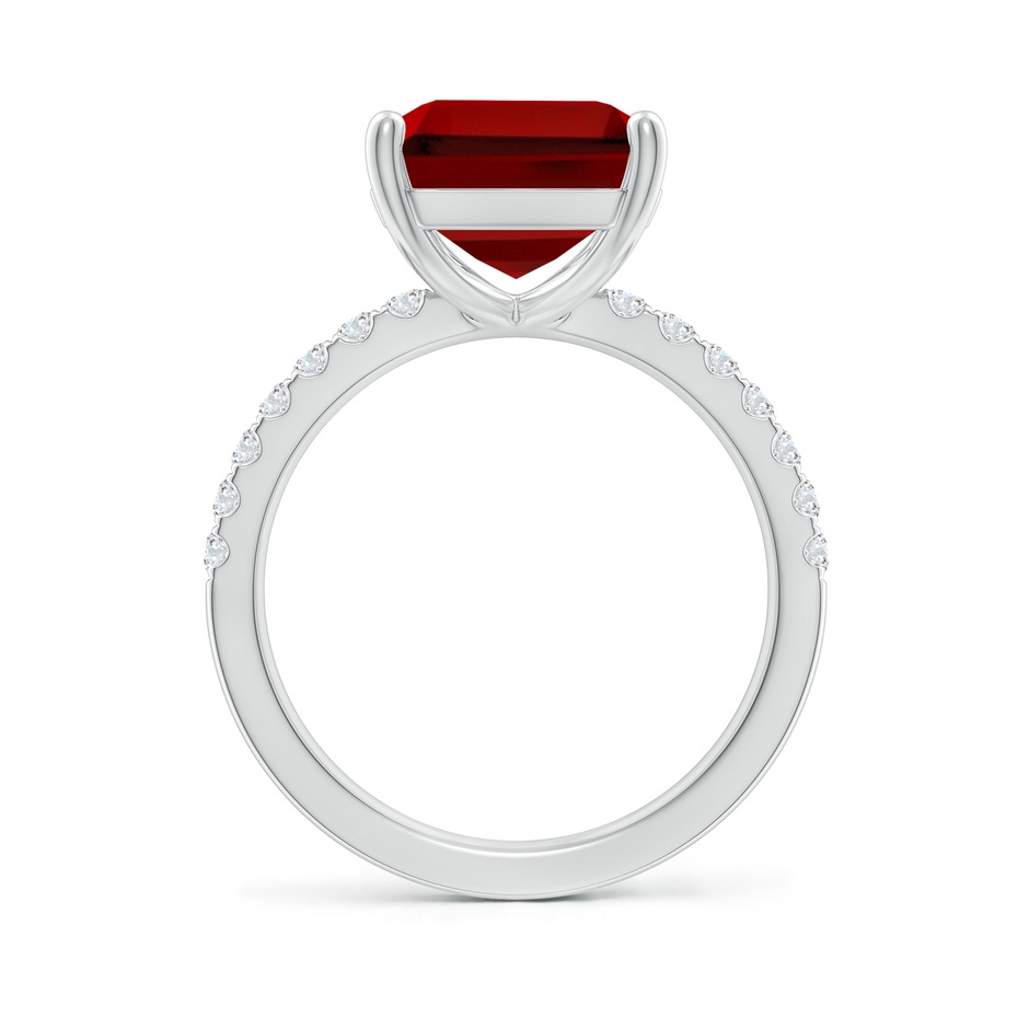 12x10mm Labgrown Lab-Grown Emerald-Cut Ruby Engagement Ring with Lab Diamonds in P950 Platinum side 199