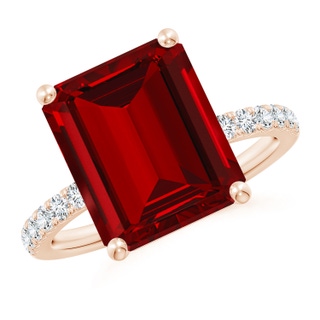 Emerald Cut Lab-Grown Lab Grown Ruby