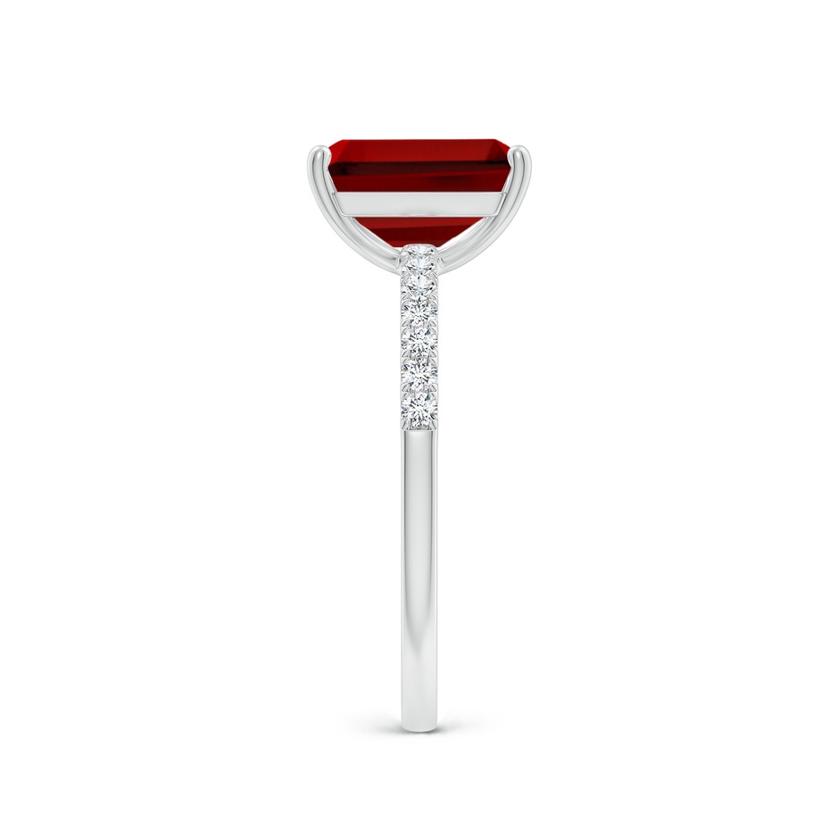 9x7mm Labgrown Lab-Grown Emerald-Cut Ruby Engagement Ring with Lab Diamonds in P950 Platinum side 299