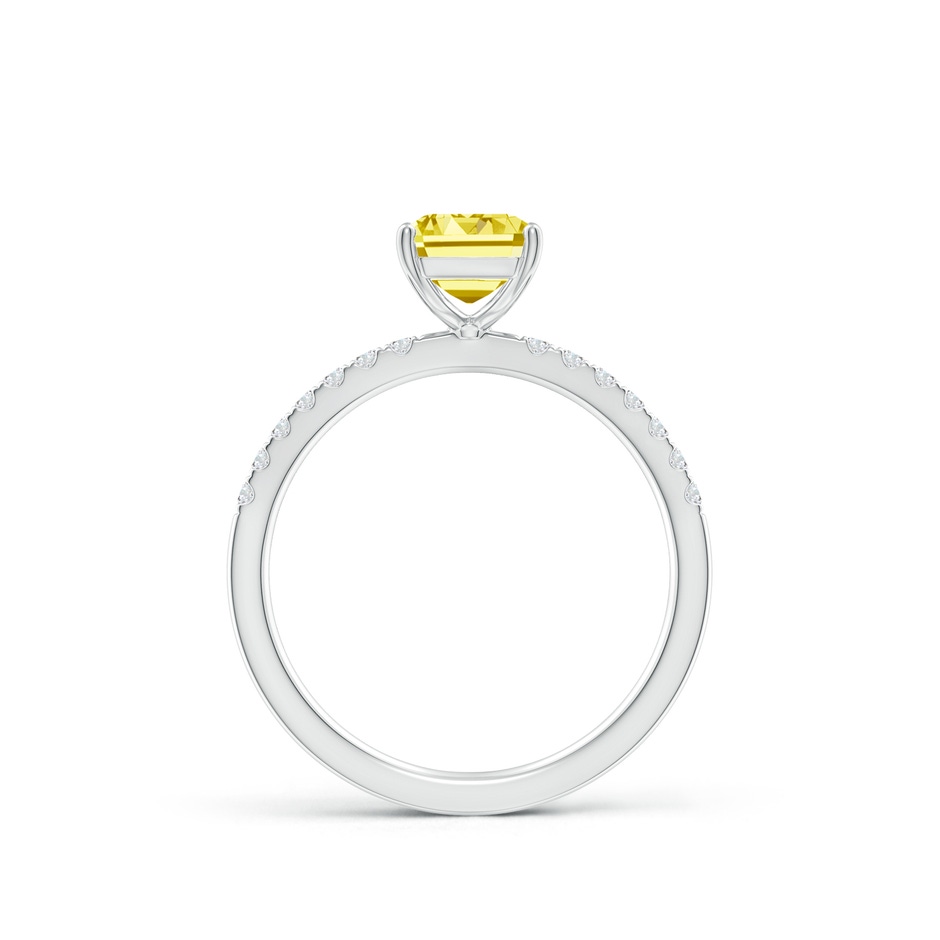 8x6mm Labgrown Emerald-Cut Lab-Grown Fancy Intense Yellow Diamond Engagement Ring in P950 Platinum side 199