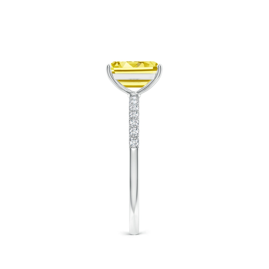 8x6mm Labgrown Emerald-Cut Lab-Grown Fancy Intense Yellow Diamond Engagement Ring in P950 Platinum side 299