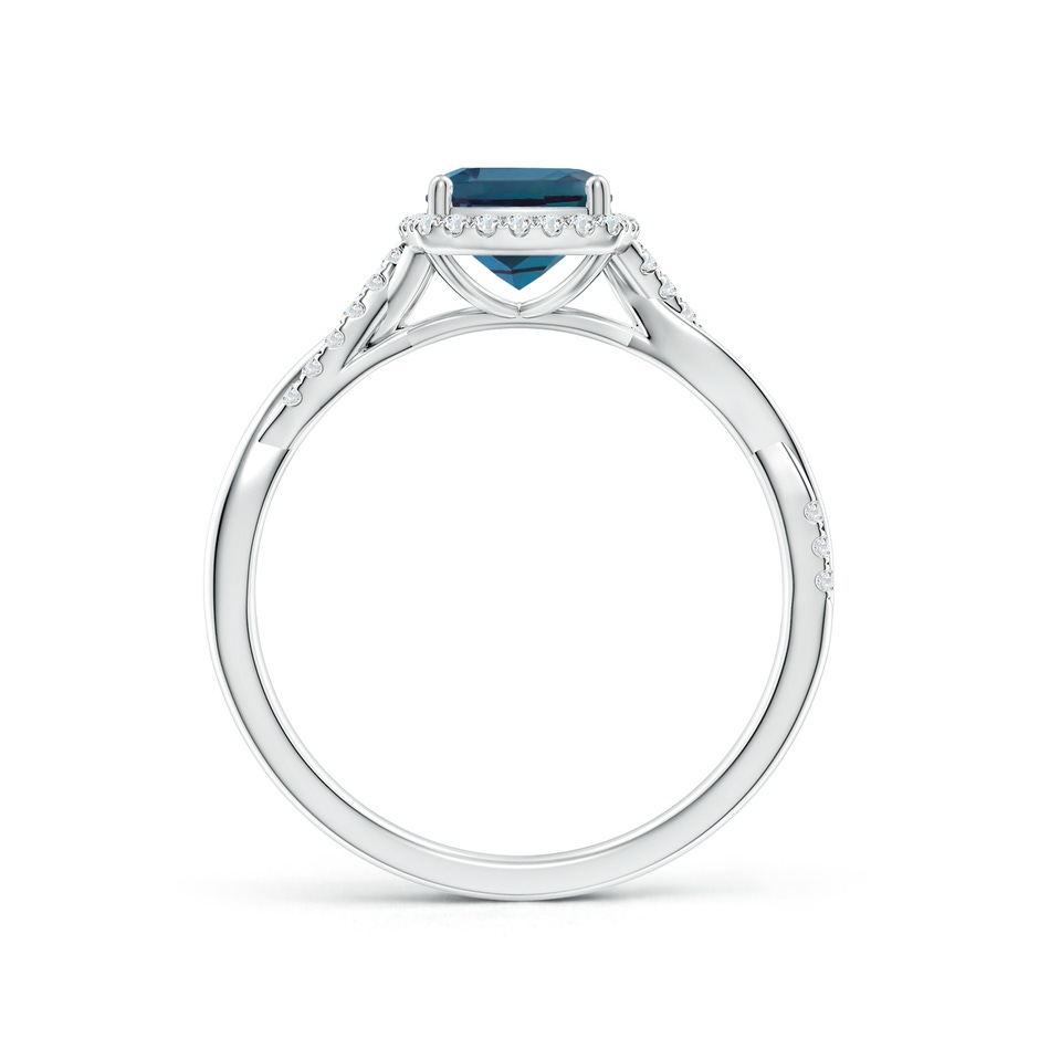 6mm Labgrown Twisted Shank Cushion Lab-Grown Alexandrite Halo Engagement Ring in P950 Platinum side 199