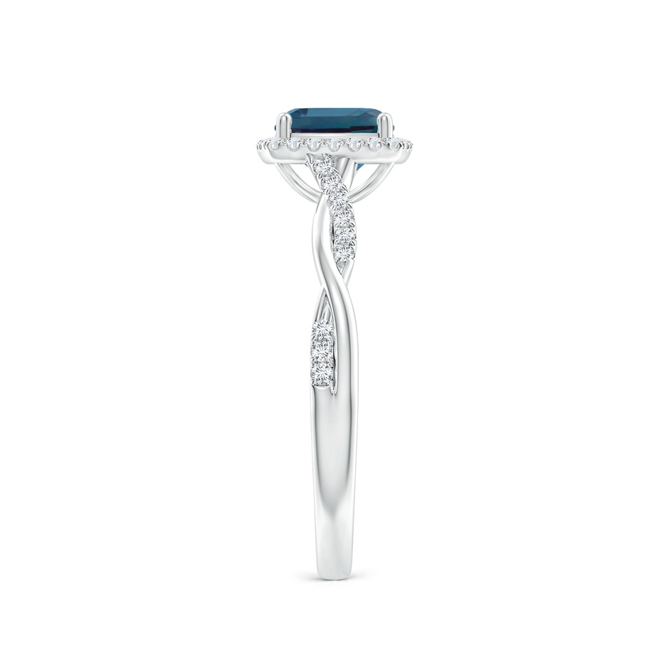 6mm Labgrown Twisted Shank Cushion Lab-Grown Alexandrite Halo Engagement Ring in P950 Platinum side 299