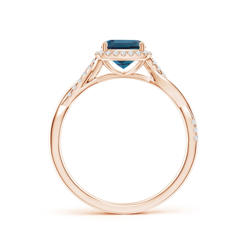 6mm Labgrown Twisted Shank Cushion Lab-Grown Alexandrite Halo Engagement Ring in Rose Gold side 199