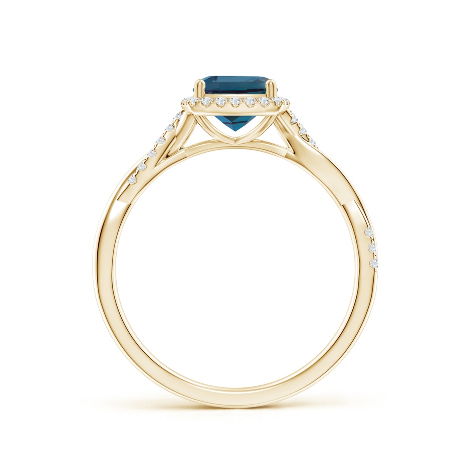 6mm Labgrown Twisted Shank Cushion Lab-Grown Alexandrite Halo Engagement Ring in Yellow Gold side 199