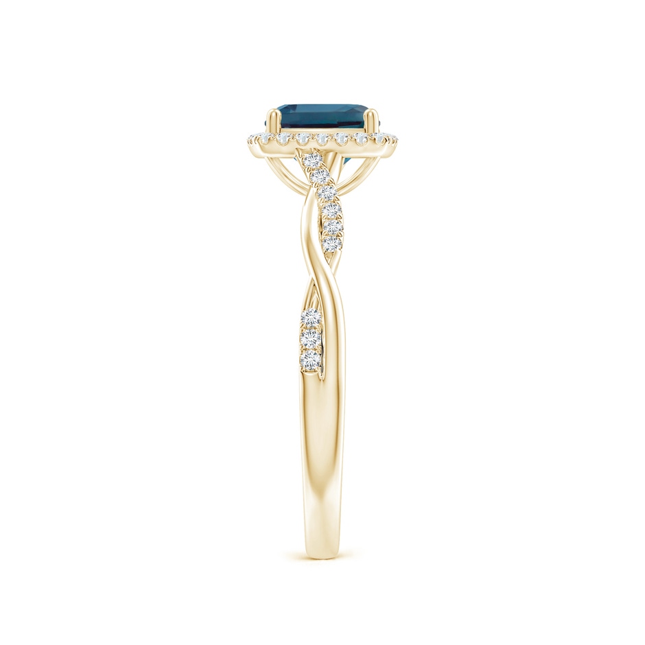 6mm Labgrown Twisted Shank Cushion Lab-Grown Alexandrite Halo Engagement Ring in Yellow Gold side 299