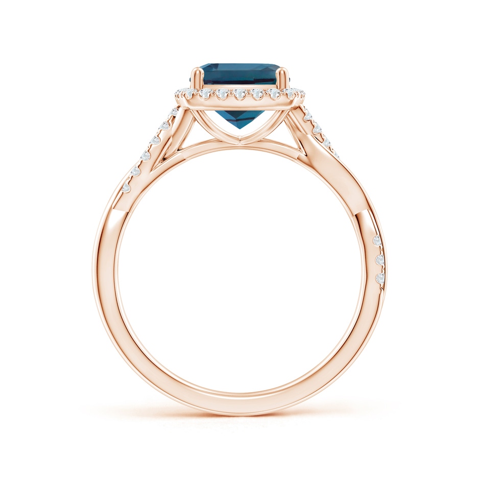 7mm Labgrown Twisted Shank Cushion Lab-Grown Alexandrite Halo Engagement Ring in 18K Rose Gold side 199