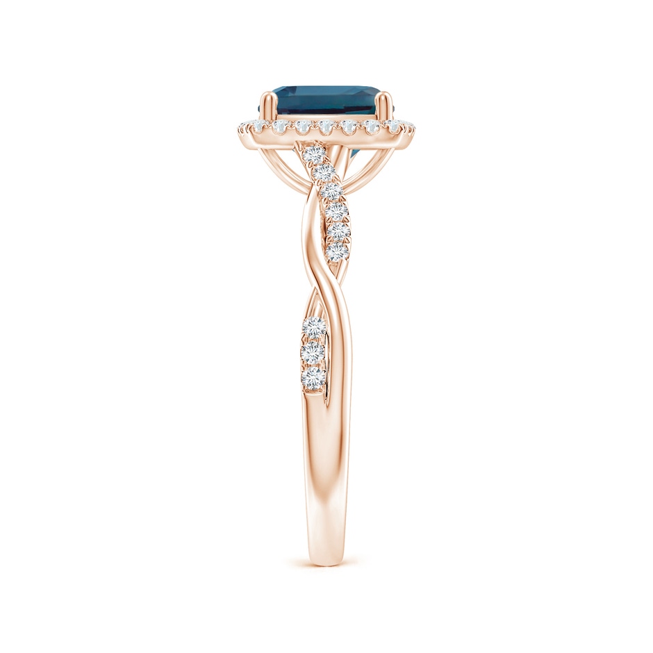 7mm Labgrown Twisted Shank Cushion Lab-Grown Alexandrite Halo Engagement Ring in 18K Rose Gold side 299