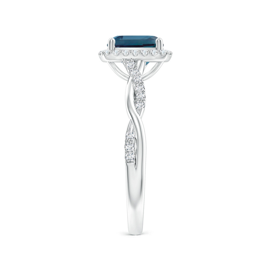 7mm Labgrown Twisted Shank Cushion Lab-Grown Alexandrite Halo Engagement Ring in 18K White Gold side 299