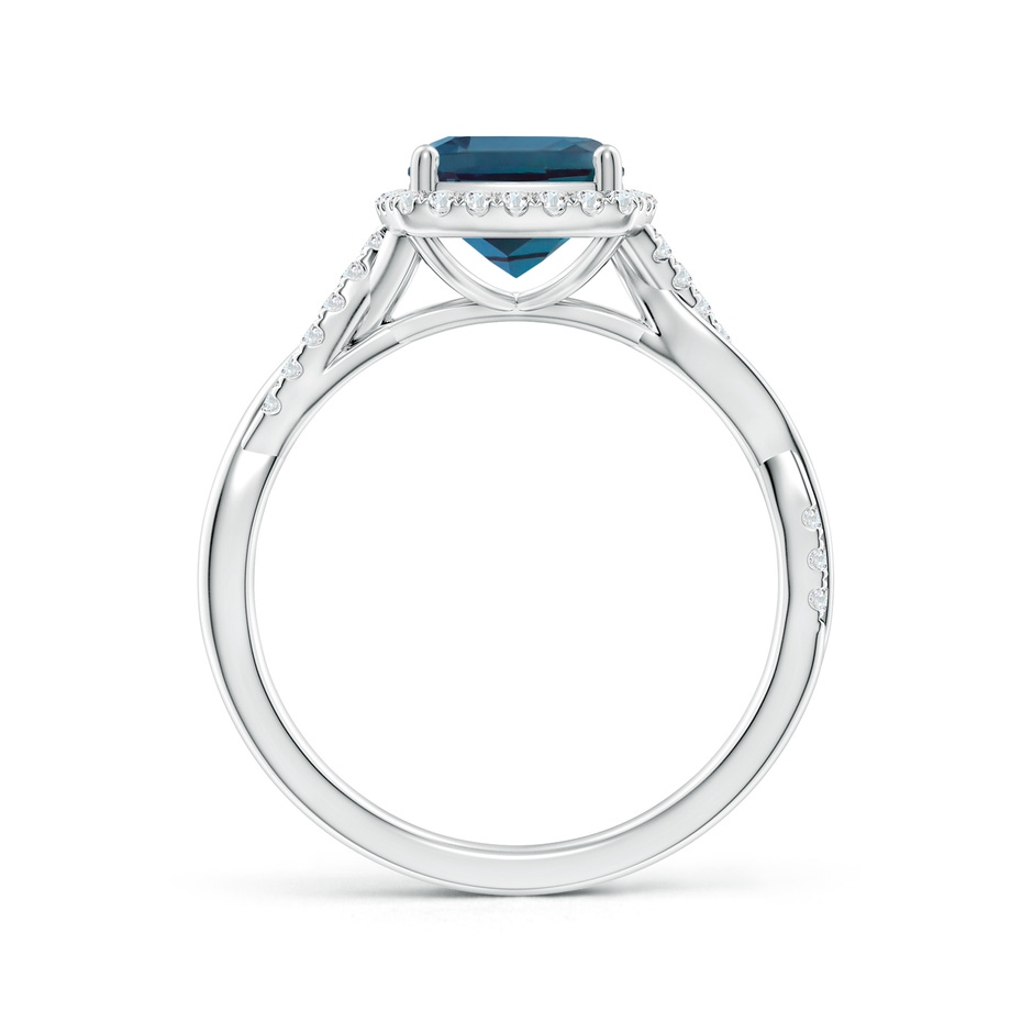 7mm Labgrown Twisted Shank Cushion Lab-Grown Alexandrite Halo Engagement Ring in P950 Platinum side 199
