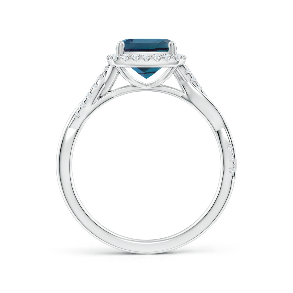 7mm Labgrown Twisted Shank Cushion Lab-Grown Alexandrite Halo Engagement Ring in White Gold - side 199