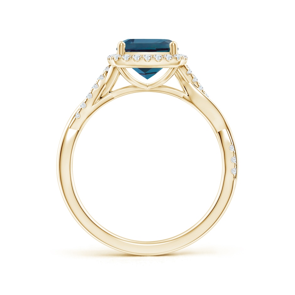 7mm Labgrown Twisted Shank Cushion Lab-Grown Alexandrite Halo Engagement Ring in Yellow Gold side 199