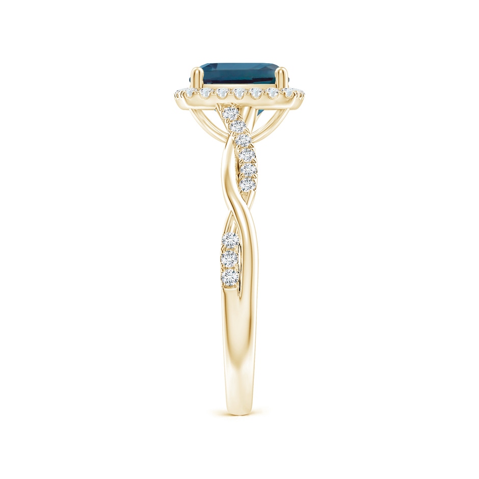 7mm Labgrown Twisted Shank Cushion Lab-Grown Alexandrite Halo Engagement Ring in Yellow Gold side 299