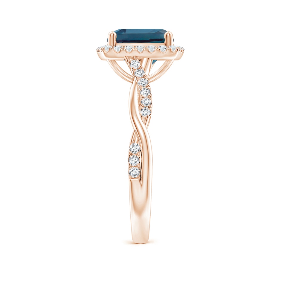 8mm Labgrown Twisted Shank Cushion Lab-Grown Alexandrite Halo Engagement Ring in 18K Rose Gold side 299