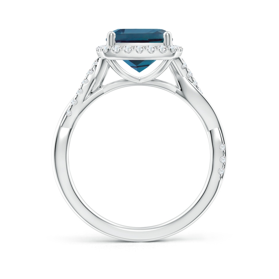 8mm Labgrown Twisted Shank Cushion Lab-Grown Alexandrite Halo Engagement Ring in P950 Platinum side 199