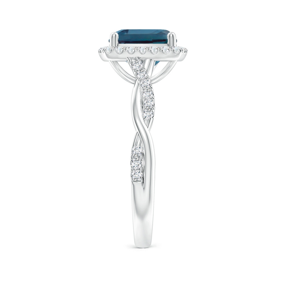 8mm Labgrown Twisted Shank Cushion Lab-Grown Alexandrite Halo Engagement Ring in P950 Platinum side 299
