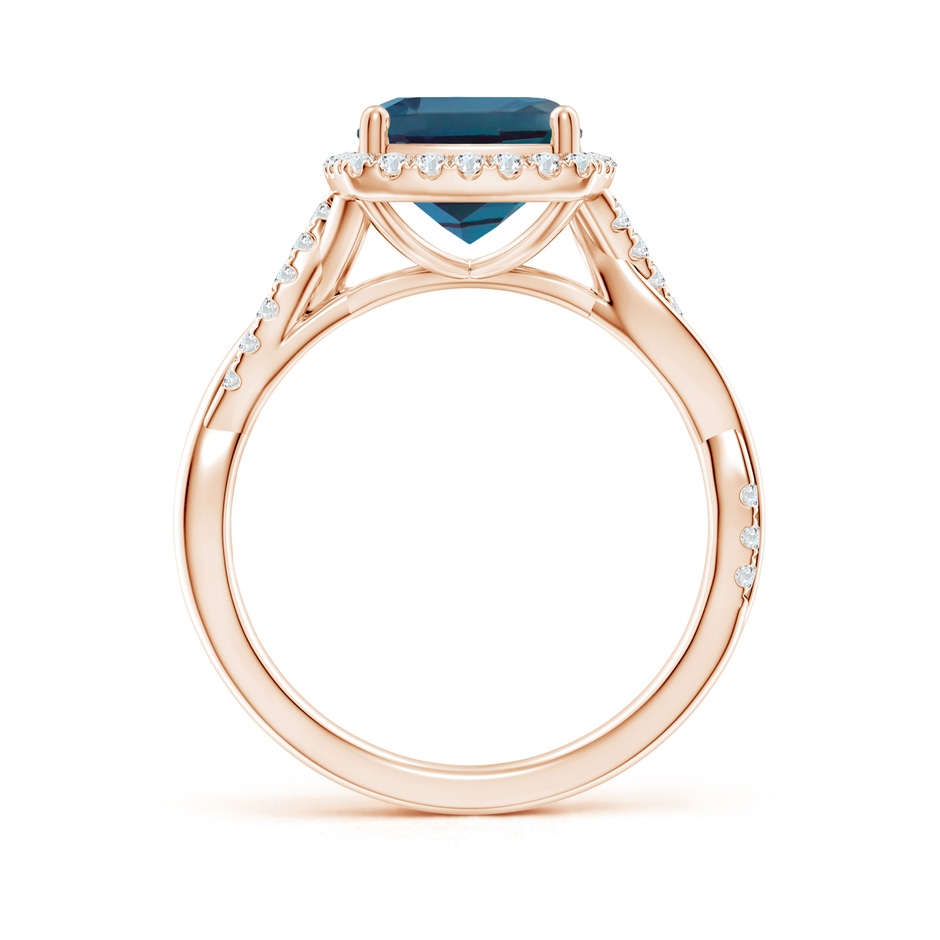 8mm Labgrown Twisted Shank Cushion Lab-Grown Alexandrite Halo Engagement Ring in Rose Gold side 199