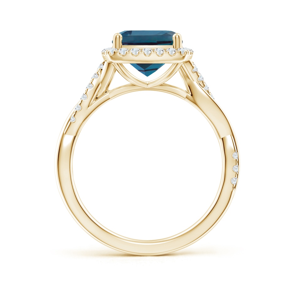 8mm Labgrown Twisted Shank Cushion Lab-Grown Alexandrite Halo Engagement Ring in Yellow Gold side 199