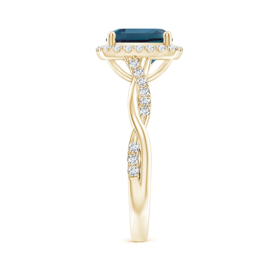 8mm Labgrown Twisted Shank Cushion Lab-Grown Alexandrite Halo Engagement Ring in Yellow Gold side 299