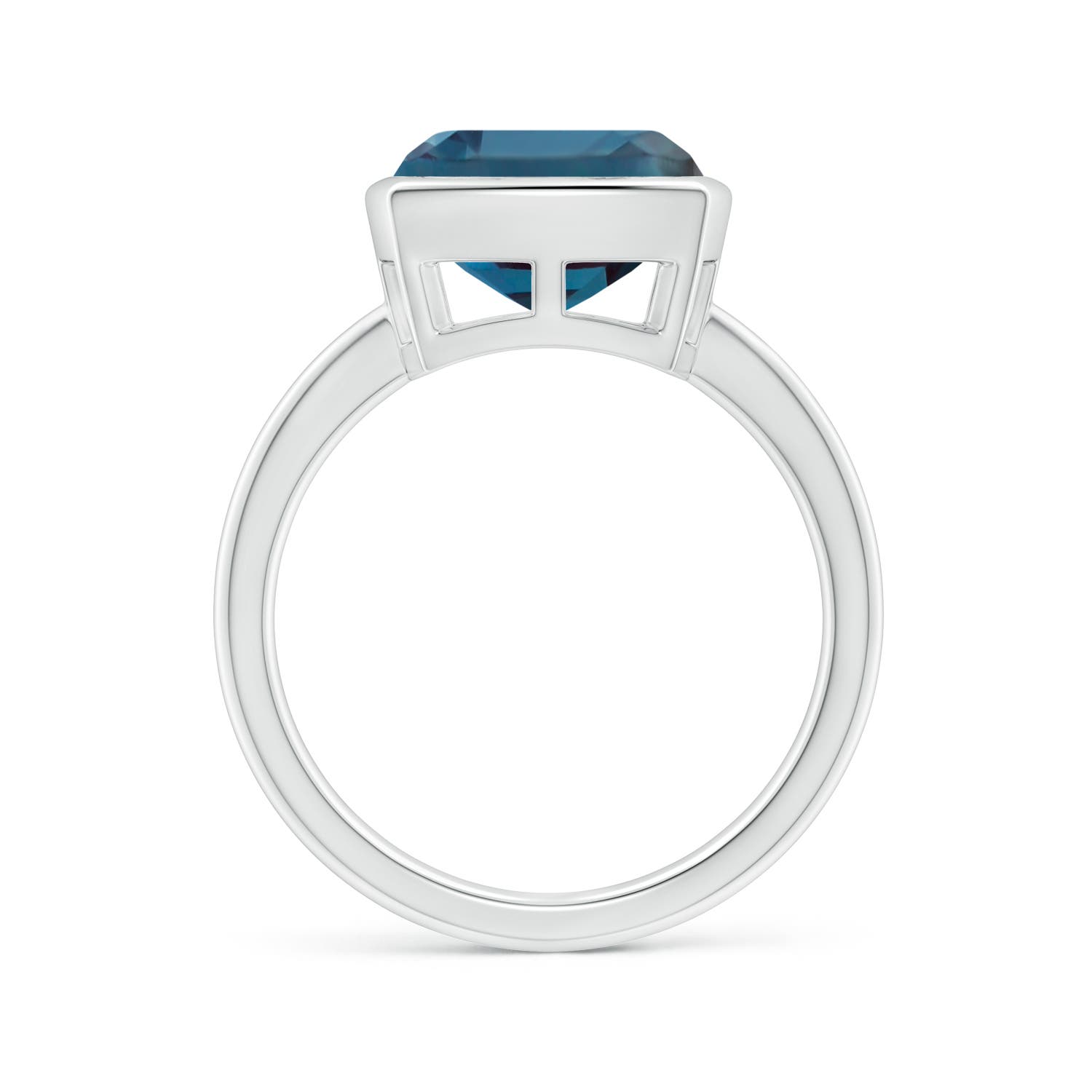 10mm Labgrown Bezel-Set Solitaire Lab-Grown Alexandrite Ring in 18K White Gold