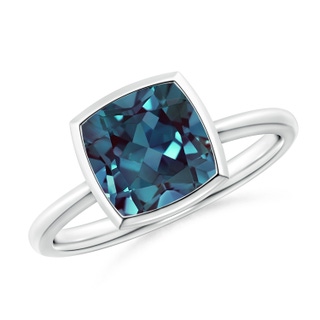 8mm Labgrown Bezel-Set Solitaire Lab-Grown Alexandrite Ring in P950 Platinum