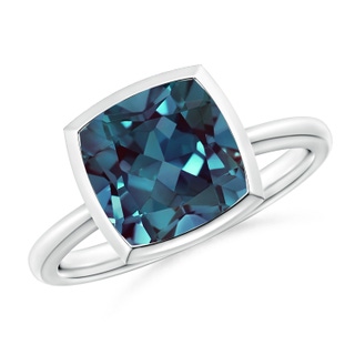 9mm Labgrown Bezel-Set Solitaire Lab-Grown Alexandrite Ring in White Gold