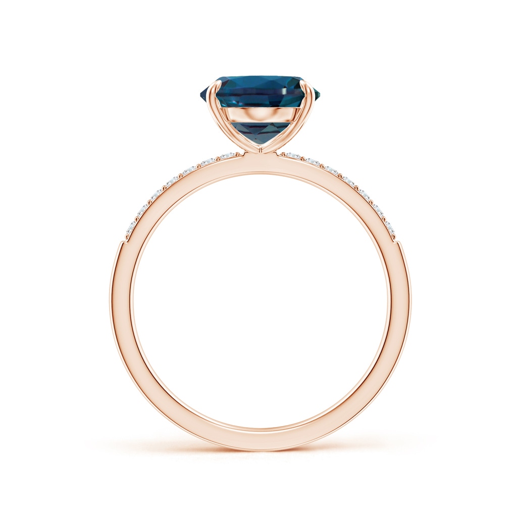 10x8mm Labgrown Claw-Set Oval Lab-Grown Alexandrite Ring with Diamonds in Rose Gold - side 199