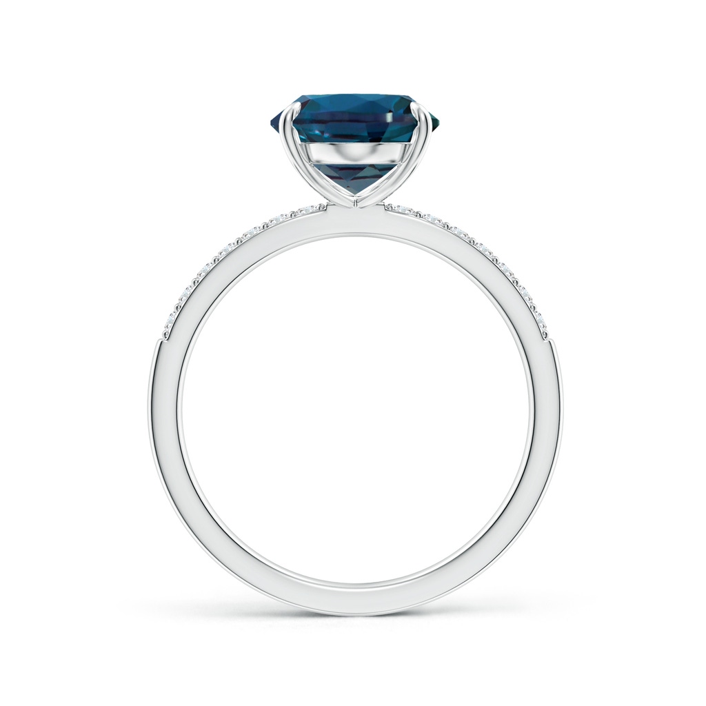 11x9mm Labgrown Claw-Set Oval Lab-Grown Alexandrite Ring with Diamonds in White Gold - side 199