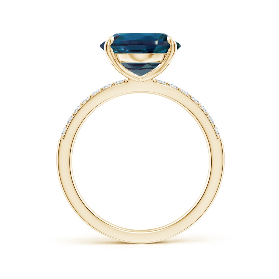 12x10mm Labgrown Claw-Set Oval Lab-Grown Alexandrite Ring with Diamonds in Yellow Gold side 199