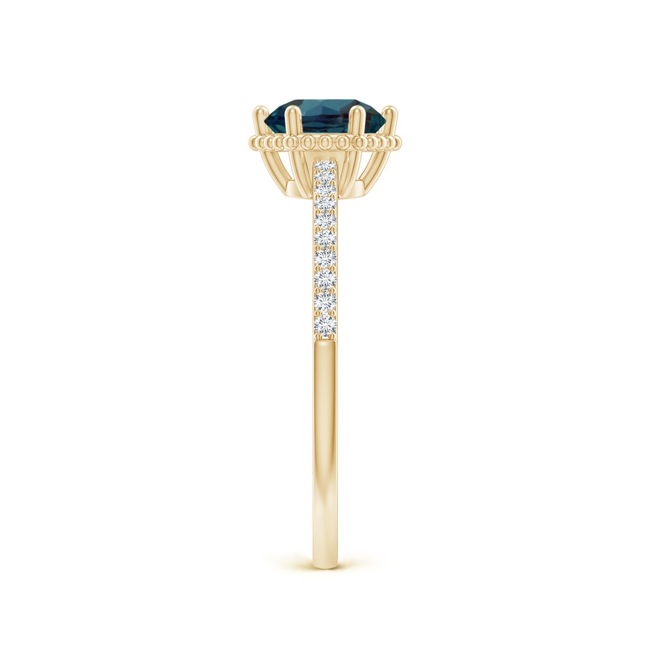 6mm Labgrown Solitaire Round Lab-Grown Alexandrite Ring with Diamond Accents in Yellow Gold side 299