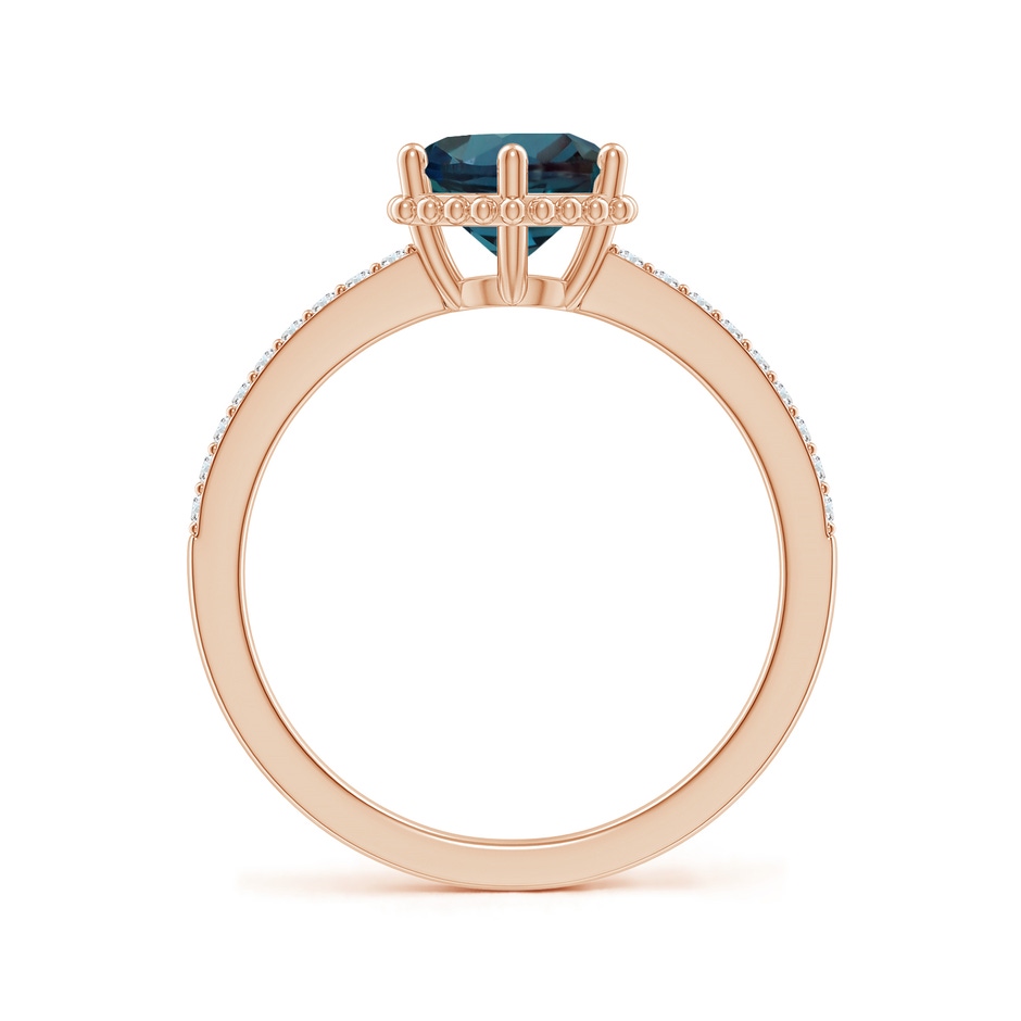 7mm Labgrown Solitaire Round Lab-Grown Alexandrite Ring with Diamond Accents in 18K Rose Gold side 199