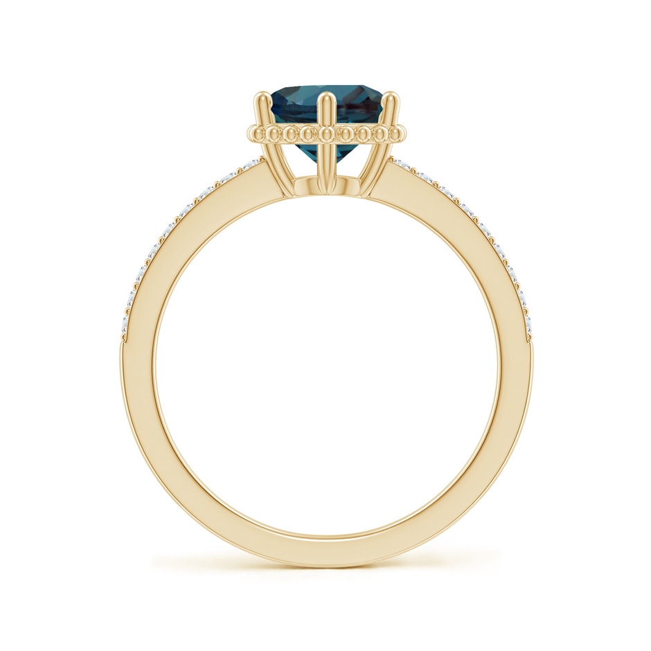 7mm Labgrown Solitaire Round Lab-Grown Alexandrite Ring with Diamond Accents in 18K Yellow Gold side 199