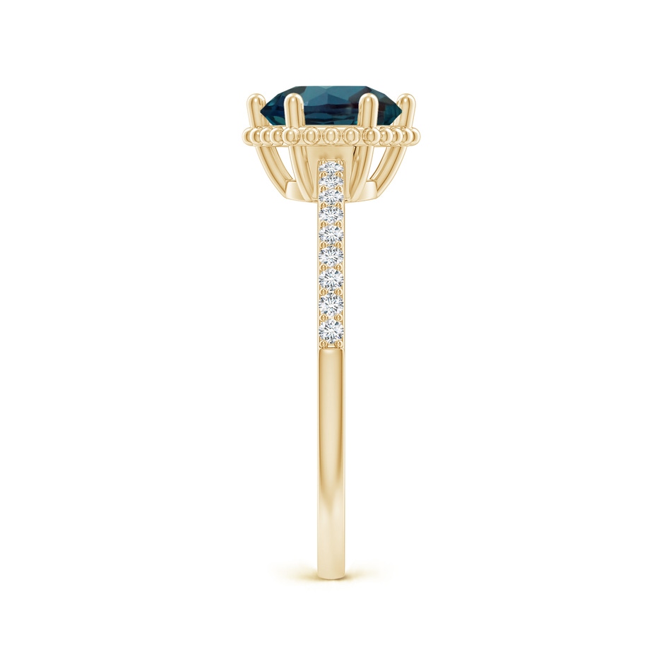 7mm Labgrown Solitaire Round Lab-Grown Alexandrite Ring with Diamond Accents in 18K Yellow Gold side 299