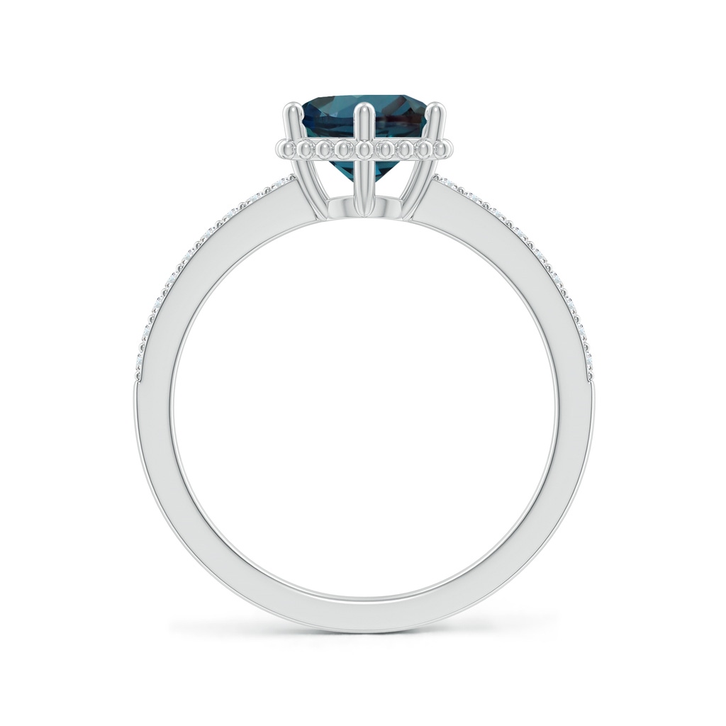 7mm Labgrown Solitaire Round Lab-Grown Alexandrite Ring with Diamond Accents in White Gold - side 199