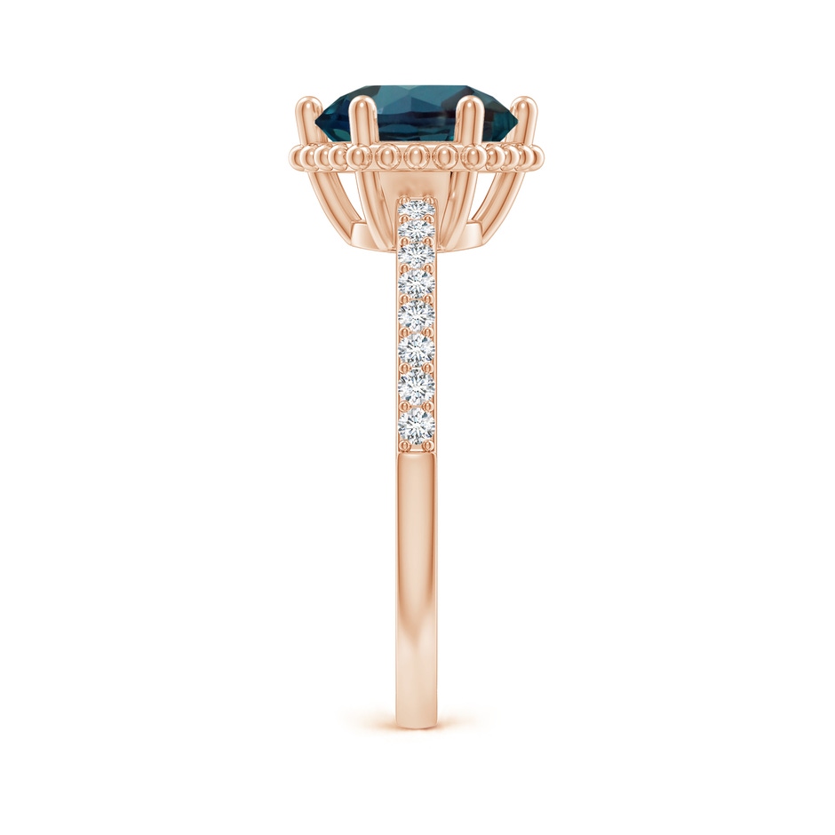 8mm Labgrown Solitaire Round Lab-Grown Alexandrite Ring with Diamond Accents in 18K Rose Gold side 299