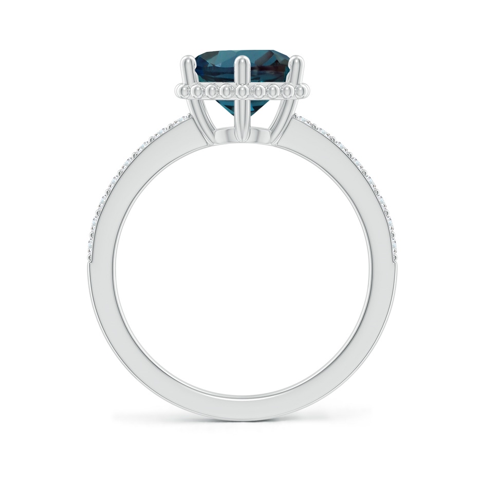 8mm Labgrown Solitaire Round Lab-Grown Alexandrite Ring with Diamond Accents in 18K White Gold side 199