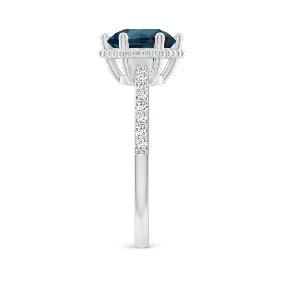 8mm Labgrown Solitaire Round Lab-Grown Alexandrite Ring with Diamond Accents in 18K White Gold side 299