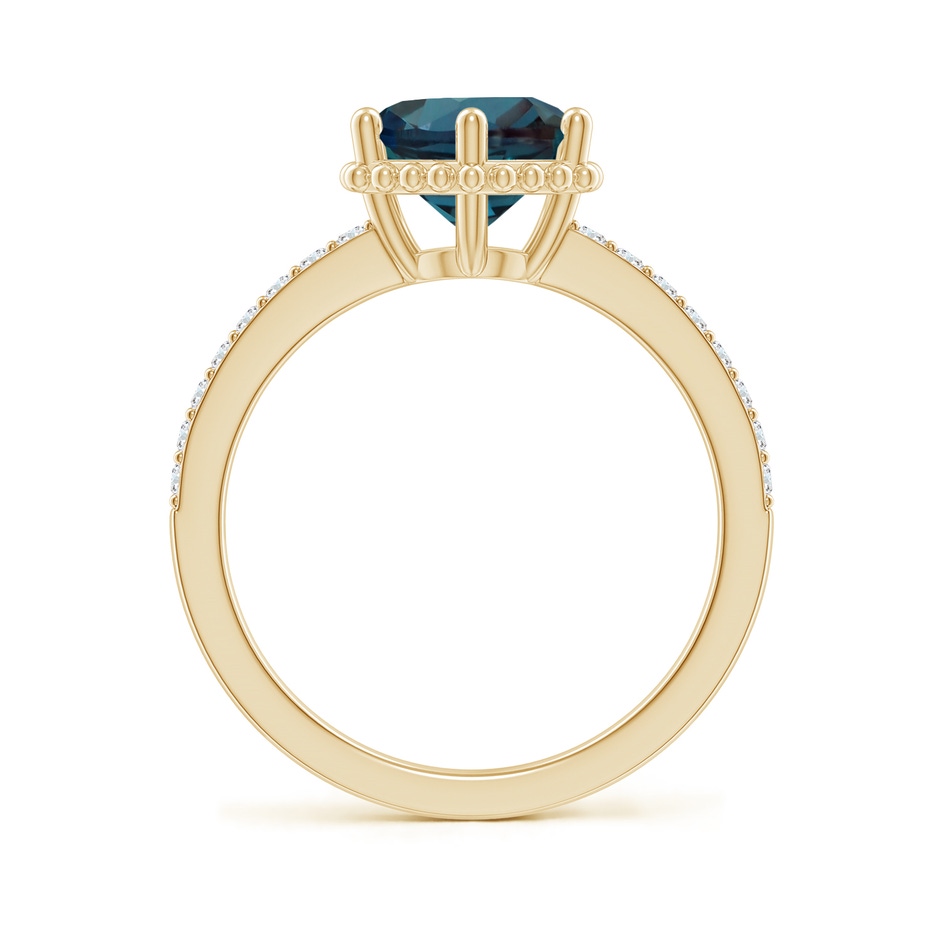 8mm Labgrown Solitaire Round Lab-Grown Alexandrite Ring with Diamond Accents in 18K Yellow Gold side 199