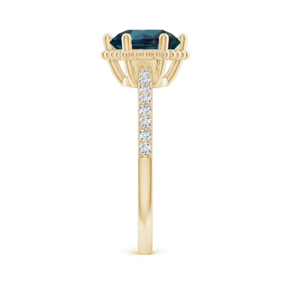 8mm Labgrown Solitaire Round Lab-Grown Alexandrite Ring with Diamond Accents in 18K Yellow Gold side 299
