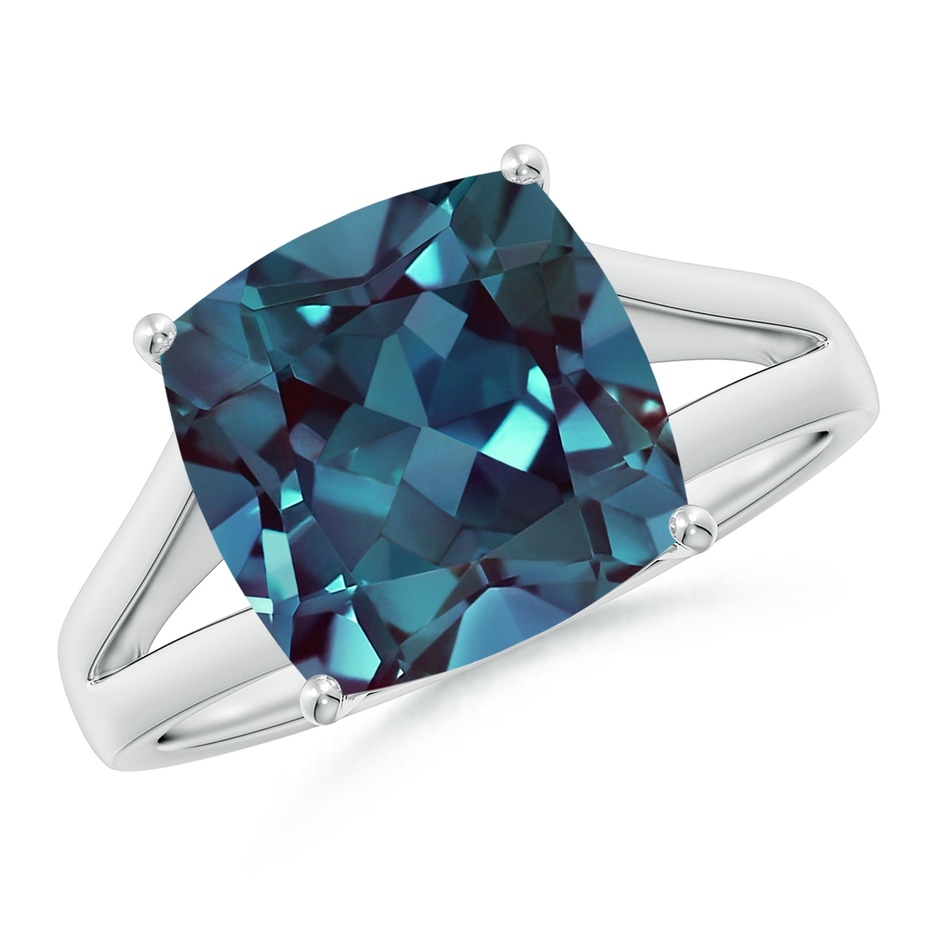 10mm Labgrown Split Shank Cushion Lab-Grown Alexandrite Engagement Ring in P950 Platinum 