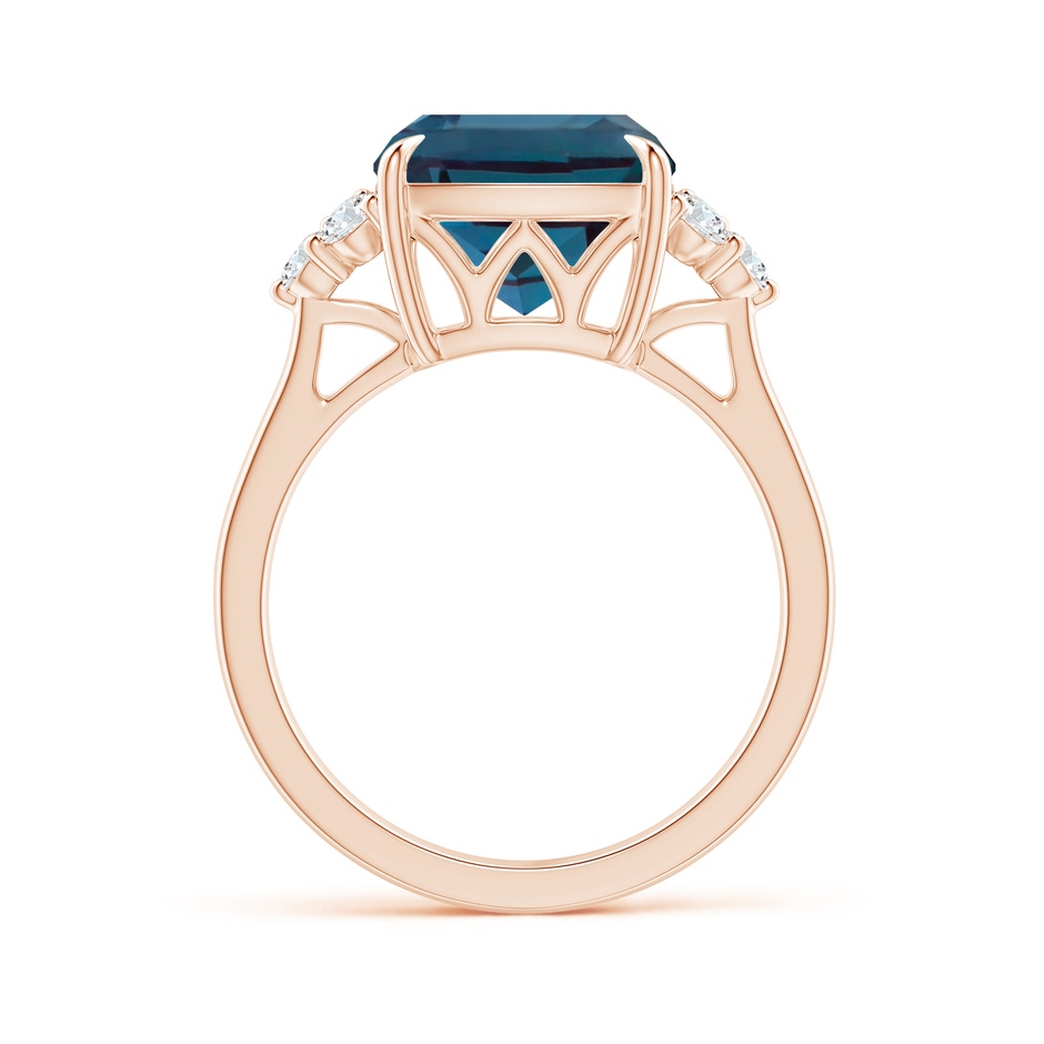 10mm Labgrown Cushion Lab-Grown Alexandrite Engagement Ring with Trio Diamonds in 18K Rose Gold side 199