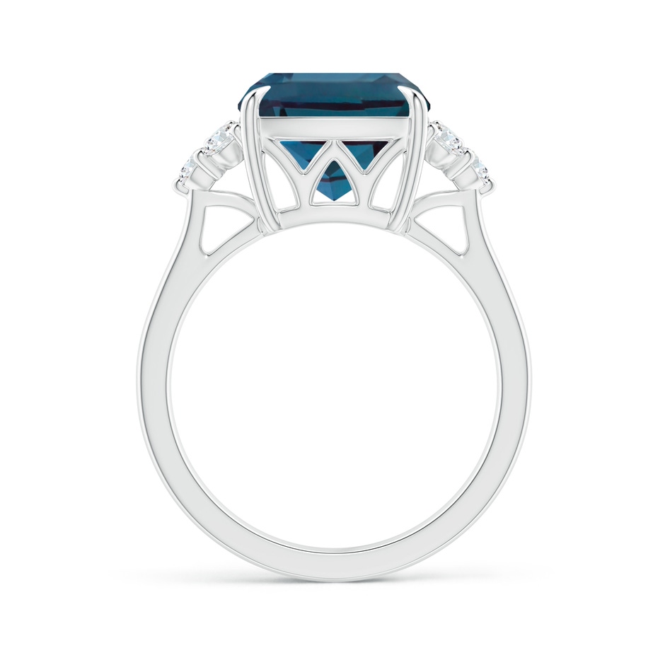 10mm Labgrown Cushion Lab-Grown Alexandrite Engagement Ring with Trio Diamonds in White Gold side 199