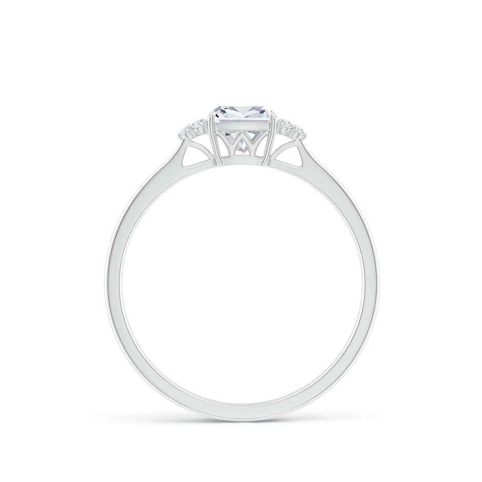 5mm FGVS Lab-Grown Cushion Diamond Engagement Ring with Trio Diamonds in White Gold side 199