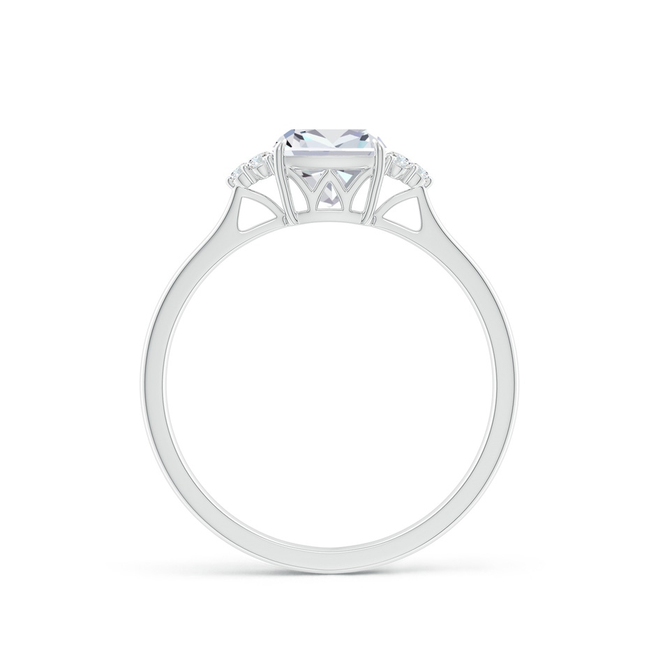 6mm FGVS Lab-Grown Cushion Diamond Engagement Ring with Trio Diamonds in P950 Platinum side 199