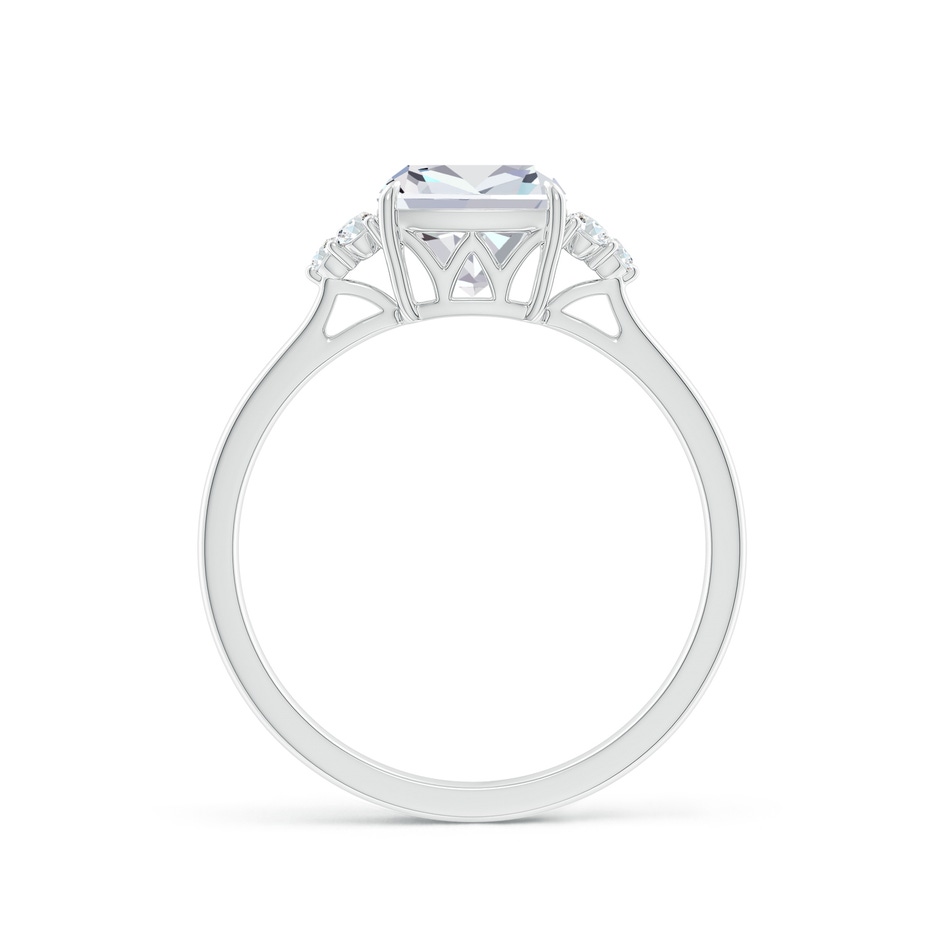 7mm FGVS Lab-Grown Cushion Diamond Engagement Ring with Trio Diamonds in White Gold side 199