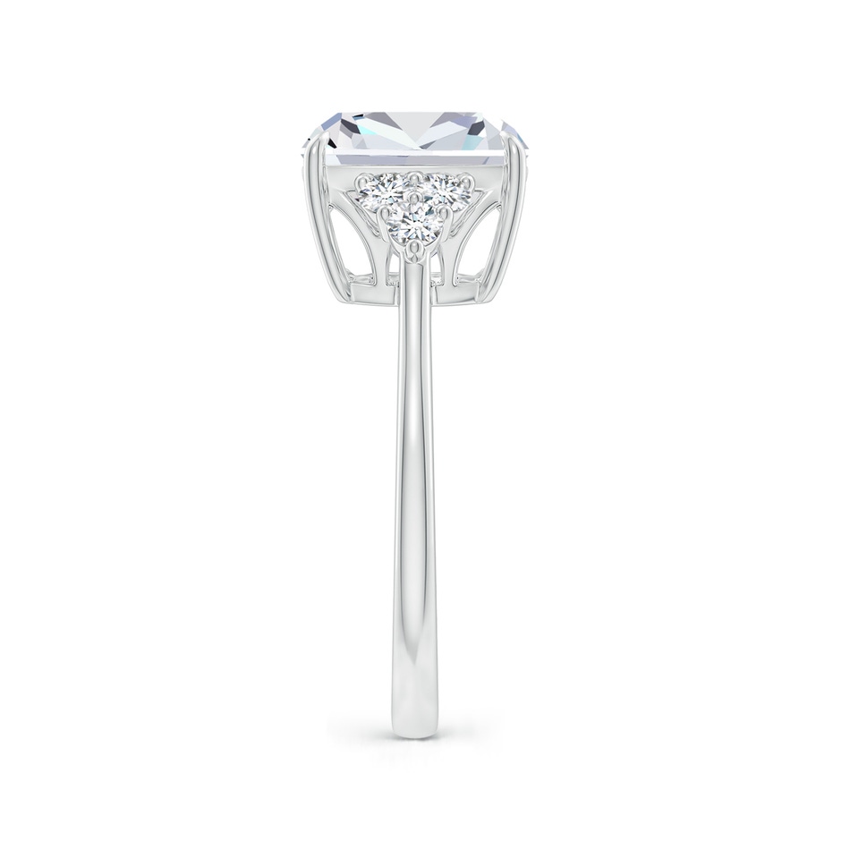 9.4mm FGVS Lab-Grown Cushion Diamond Engagement Ring with Trio Diamonds in P950 Platinum side 299