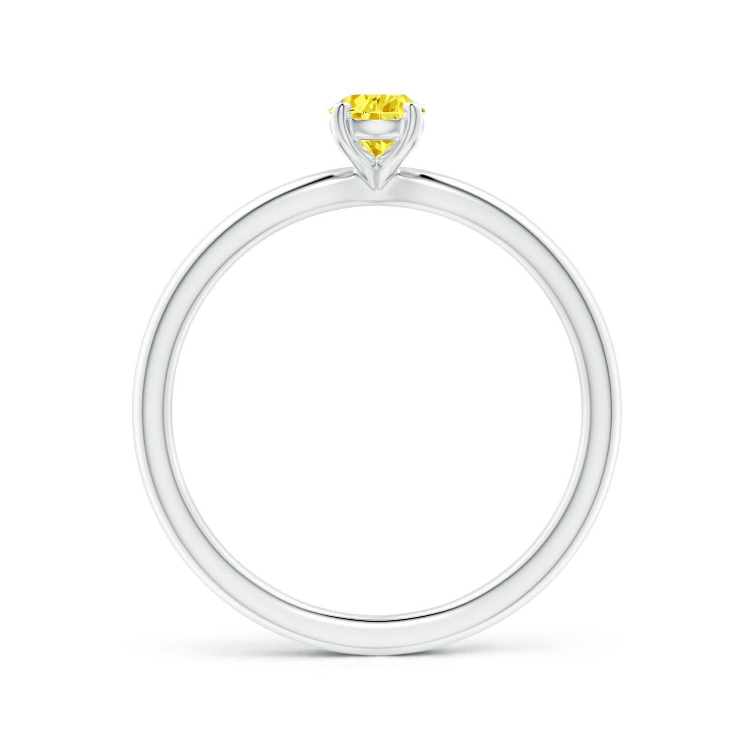 6x4mm Labgrown Solitaire Pear-Shaped Lab-Grown Fancy Intense Yellow Diamond Engagement Ring in White Gold - side 2
