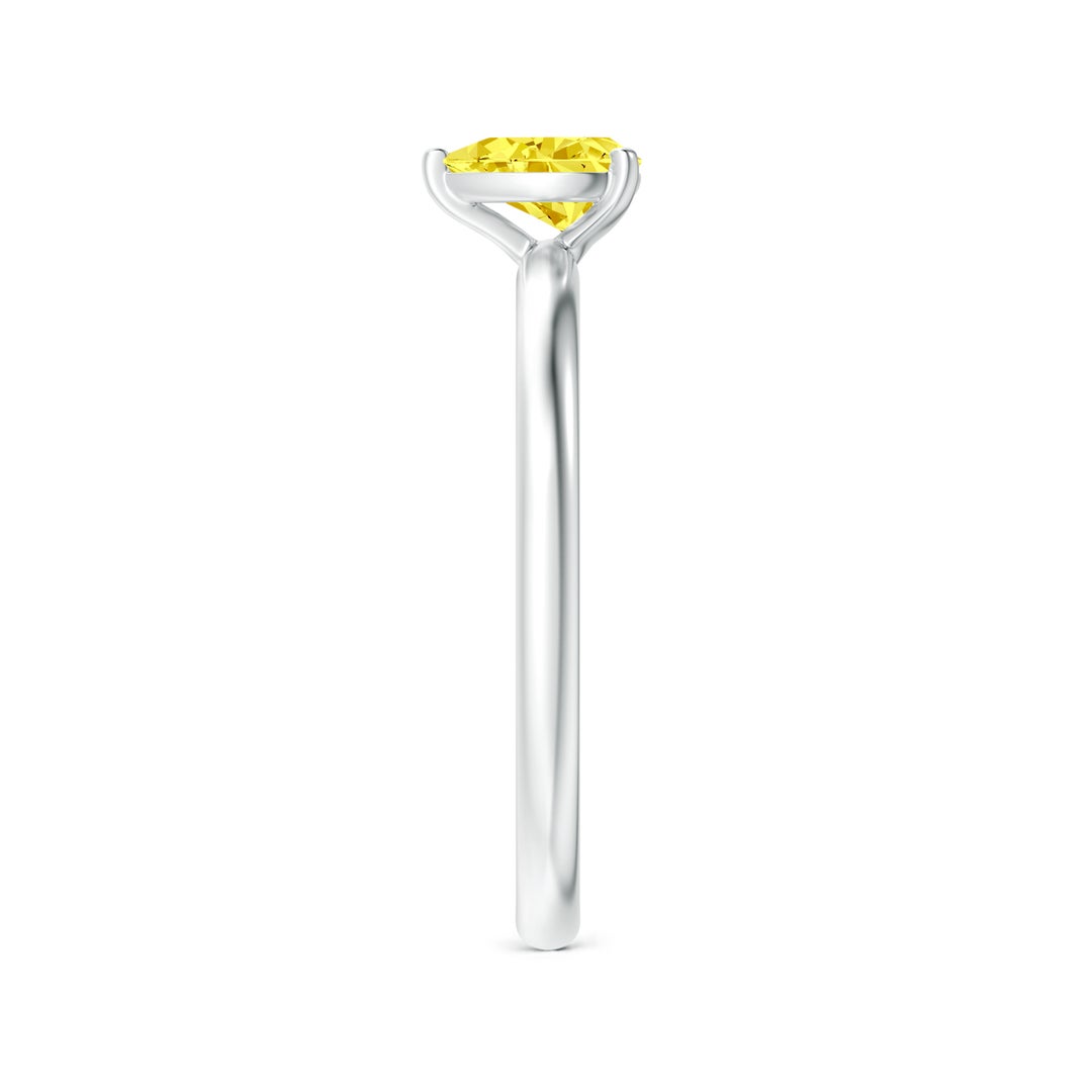 6x4mm Labgrown Solitaire Pear-Shaped Lab-Grown Fancy Intense Yellow Diamond Engagement Ring in White Gold - side 3